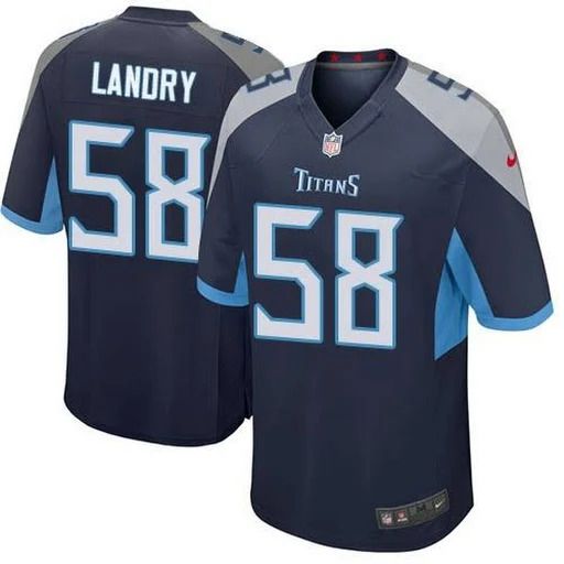 Men Tennessee Titans 58 Harold Landry Nike Navy Game NFL Jersey